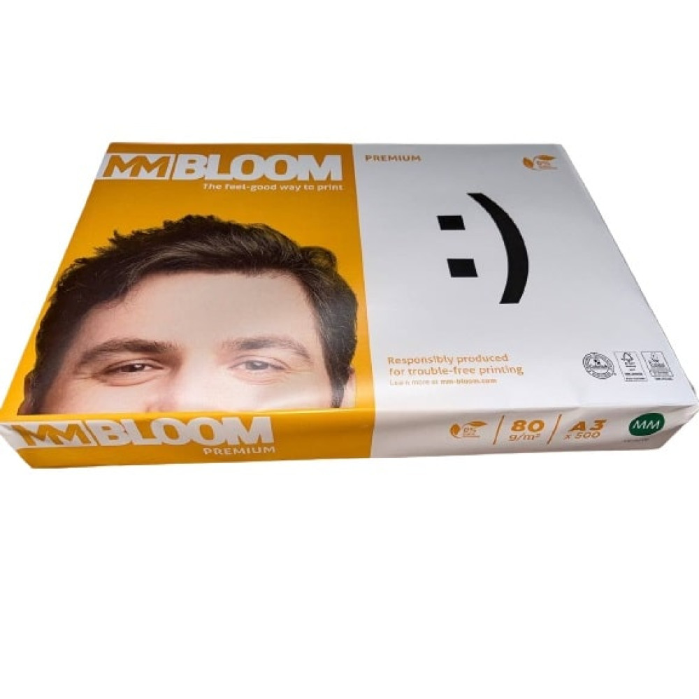 Папір офісний А3, 80 г/м2, 500 арк, MM BLOOM Premium